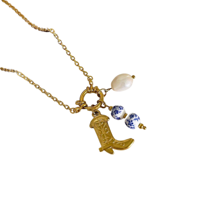 Boot and Bloom Necklace
